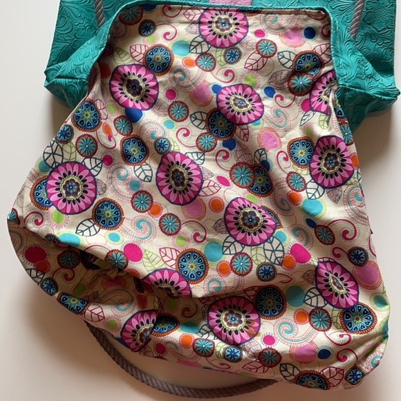 Leather handmade Brothers Sisters Design Studio Purse Tote with Lasso handles - Picture 9 of 16